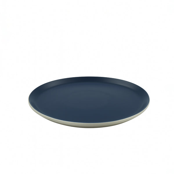 99577-05 – Ceramic Plate 20.3 cm – Matte Navy Blue & Natural Base