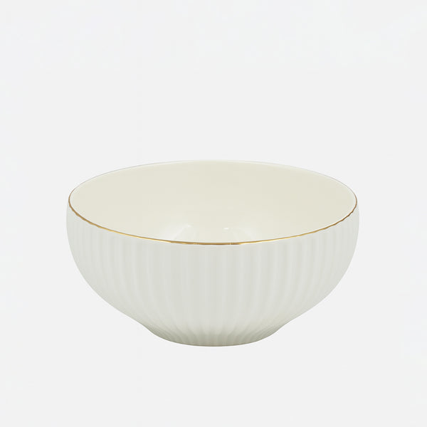 PSN-11 – Ceramic Bowl 15.2 cm – Ivory with Gold Rim