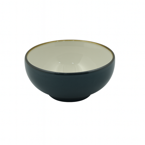 99582-02 – Ceramic Bowl 4.5 Inches – Dark Teal with Cream Interior