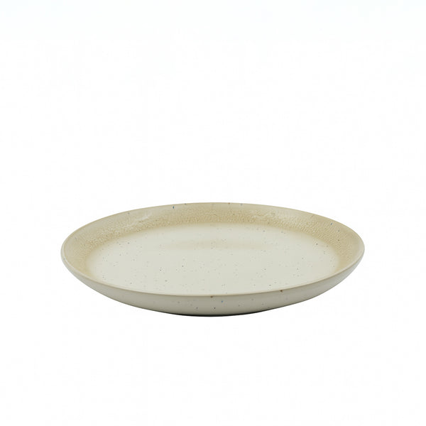 99580-05 – Ceramic Plate 8 Inches – Cream Speckled with Textured Rim