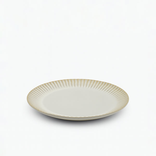 99580-09 – Ceramic Plate 9 Inches – Ivory White with Fluted Rim Detailing