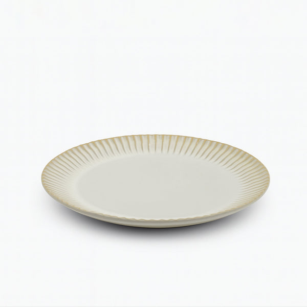 99580-08 – Ceramic Plate 10 Inches – Ivory White with Fluted Rim Detailing