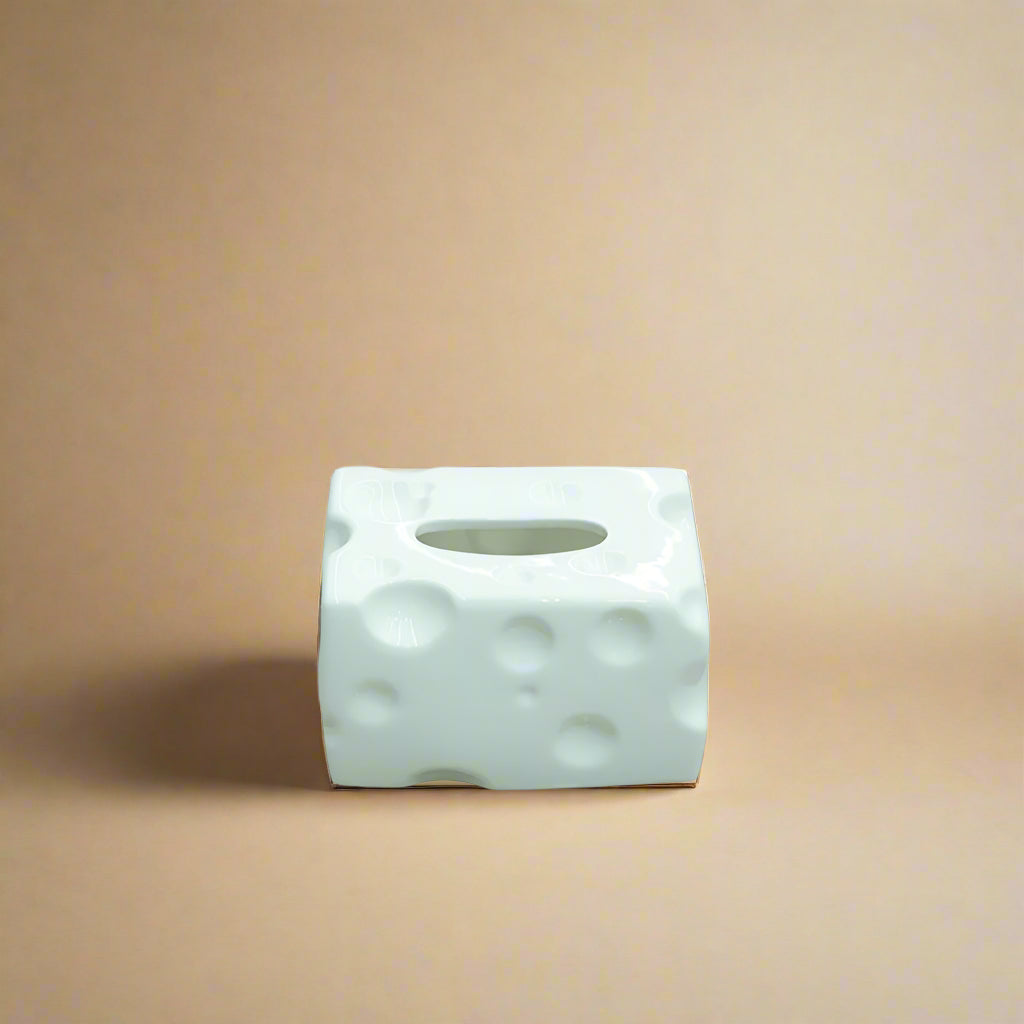 97170-02 Ceramic Tissue Box Ivory