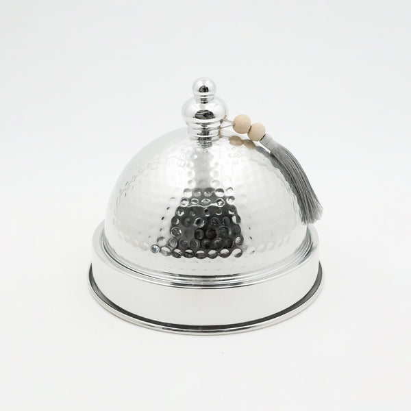 301-43 Tajine with Lid – Hammered Silver Design– 20cm (D)