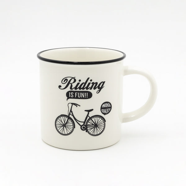 551A-19 Ceramic Mug – Riding is Fun Bicycle Print Design