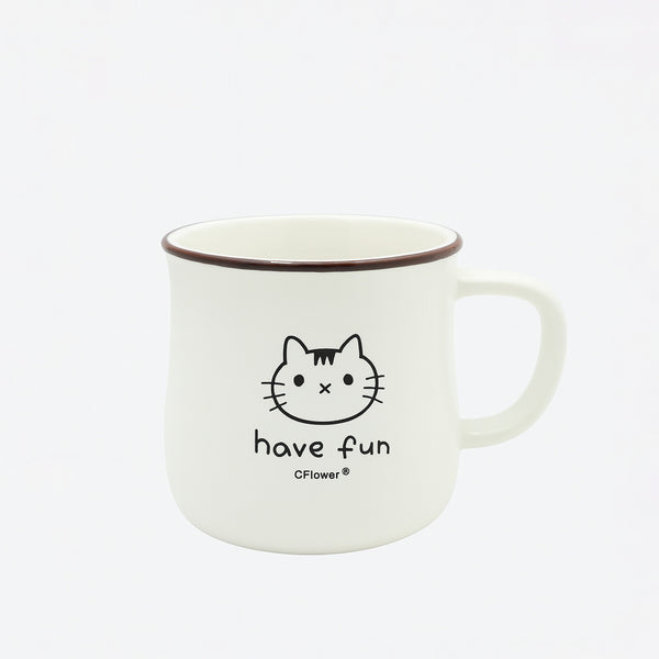 551A-21 Ceramic Mug – Cute Cat “Have Fun” Print Design