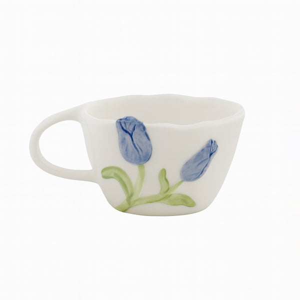 1513-01 Ceramic Mug – Blue Floral Print Design