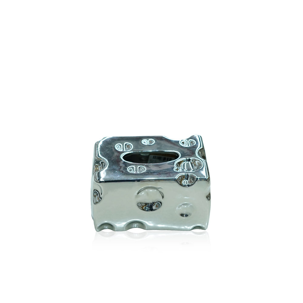 97170-01 Ceramic Tissue Box Silver