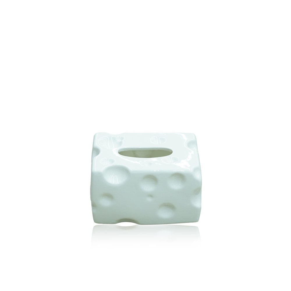 97170-02 Ceramic Tissue Box Ivory