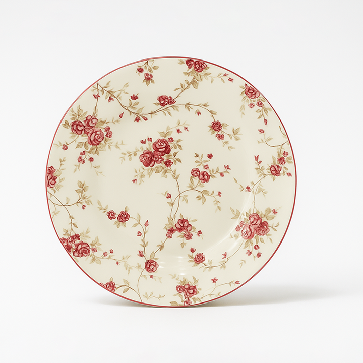 Decorative plate with floral pattern on a white background