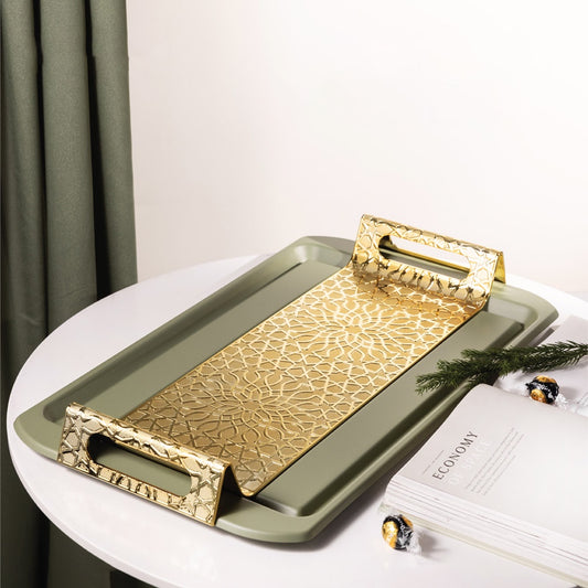 Asala Serving Tray Olive Gold-HJ1163