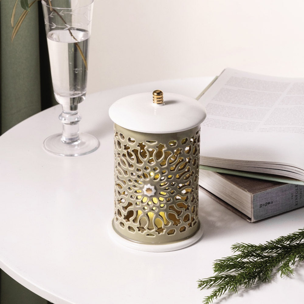 Asala Small Candle Holder  Olive Gold-ET2574