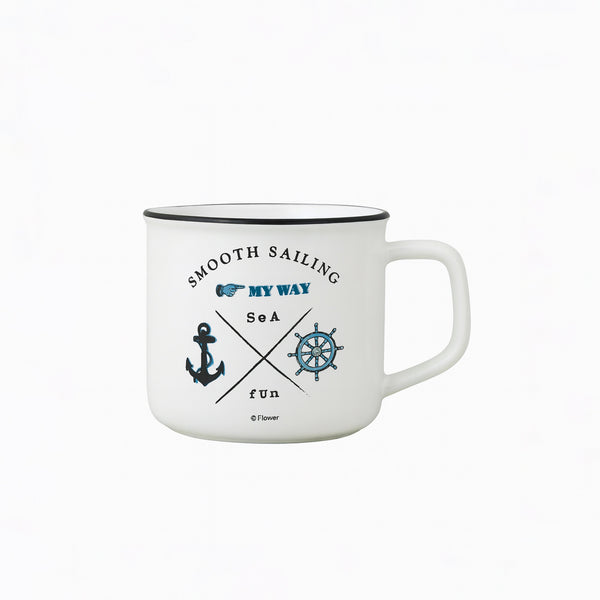 551A-18 Ceramic Mug – Smooth Sailing My Way Nautical Print Design