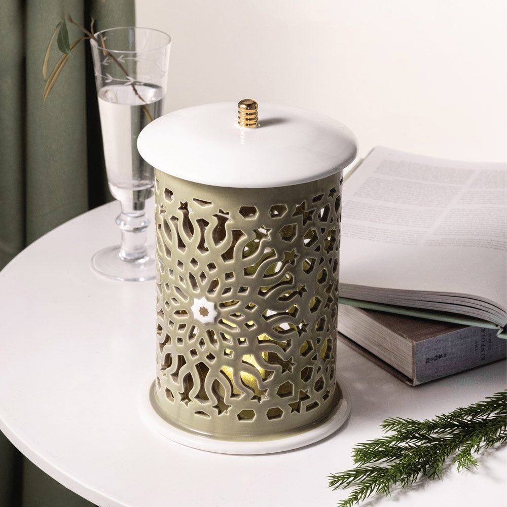 Asala Large Candle Holder Olive Gold-ET2585