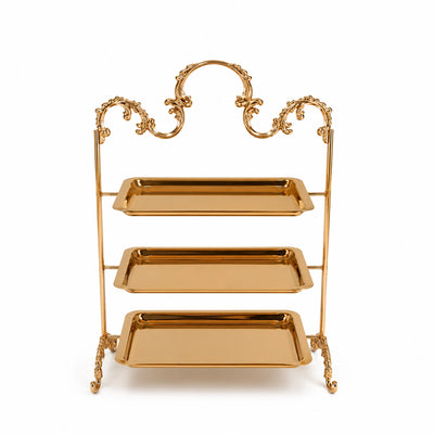 CD-7562 3-Layer Serving Stand – 25 cm × 40 cm – Rose Gold Decorative Dessert Display Stand