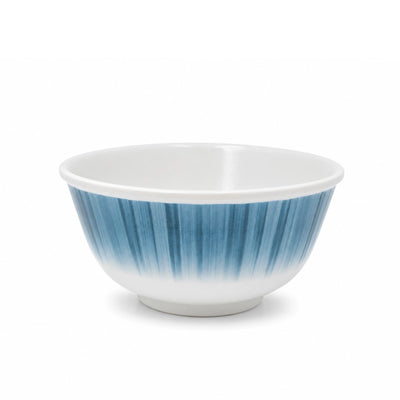 2145-801 Melamine Rice Bowl – 4.5 Inch – White with Blue Striped Design