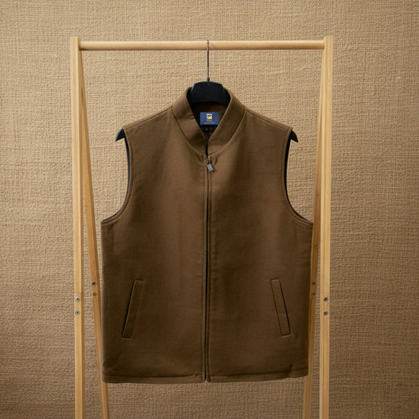 2K12 Men's Vest (Sadariya) 5# – Sleeveless Winter Jacket with Front Zip Closure & Inner Quilted Fur Lining – Coffee Brown
