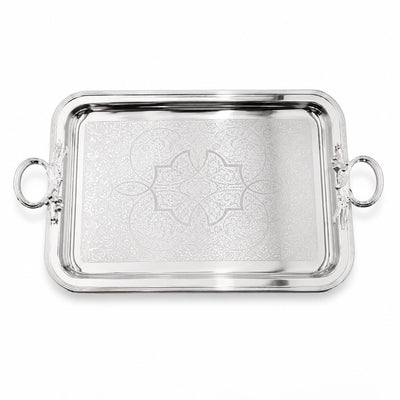 ZL2013966 Rectangular Serving Tray – 50 × 32 cm – Silver with Handles