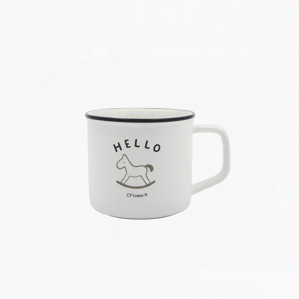 551A-17 Ceramic Mug – Hello Rocking Horse Print Design