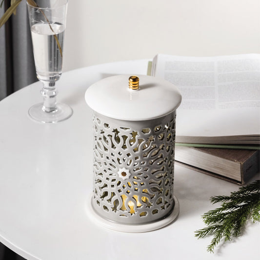 Asala Medium Candle Holder Grey Gold-ET2580