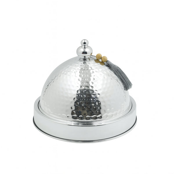 301-44 Tajine with Lid – Hammered Silver Design – 28cm (D)