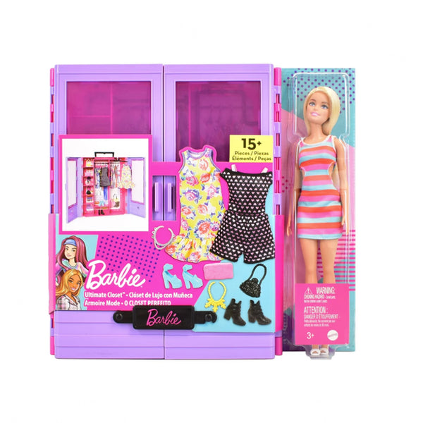 HJX66 Barbie Ultimate Closet Playset with Doll – Wardrobe & Fashion Accessories