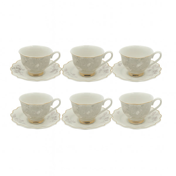 GP-75 Turkish Coffee Cup & Saucer Set – 6-Piece Elegant Porcelain Set