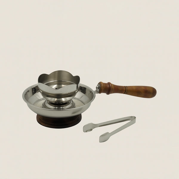 ABH507 – Lobandan Steel Incense Burner with Wooden Handle – 6"