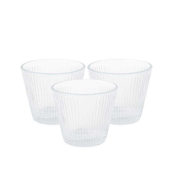 KX120B/A – Cawa Cup – 3-Piece Set – Clear Ribbed Pattern