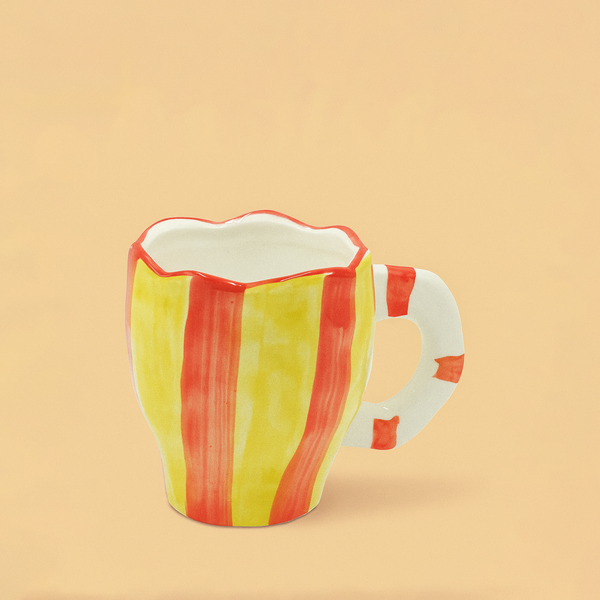 Ceramic Cup With Striped Design – 9cm (D) x 10cm (H) – 99320-05
