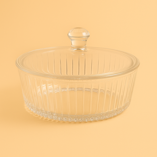 Acrylic Candy Box with Lid – Clear Round Design – 20cm (D) – HO-657PS-S-T