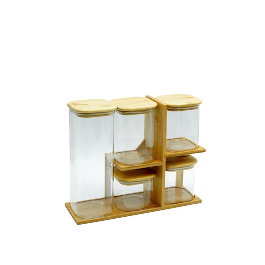 4038 Storage Jars With Bamboo Rack