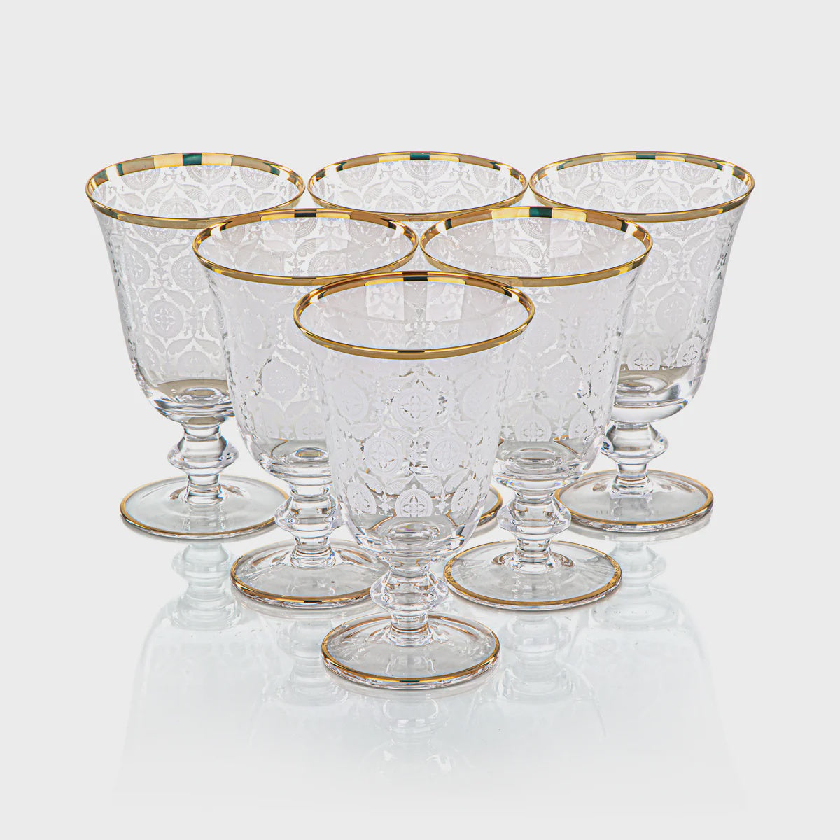 Juice Cup Set – 6 Piece – 250 ml – Gold Rim – 1140B-Agw