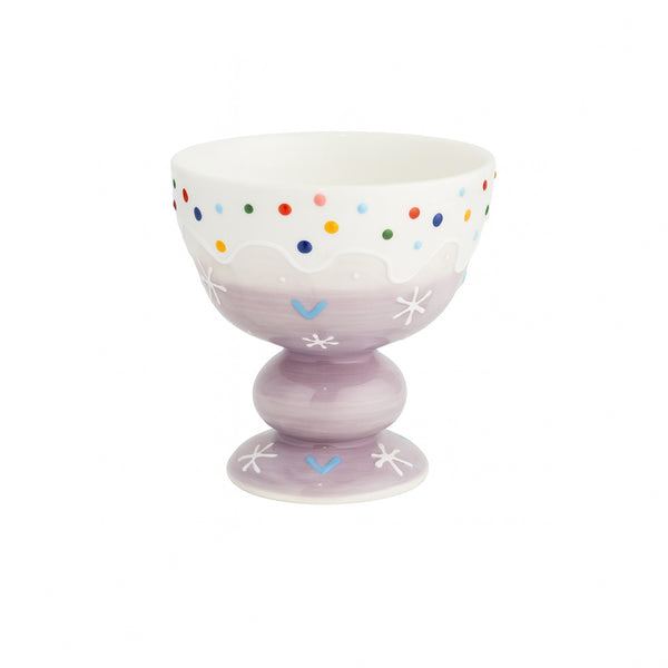1518-19 Ceramic Ice Cream Cup – 320ml – Lavender Dessert Cup with Snowflake Motif