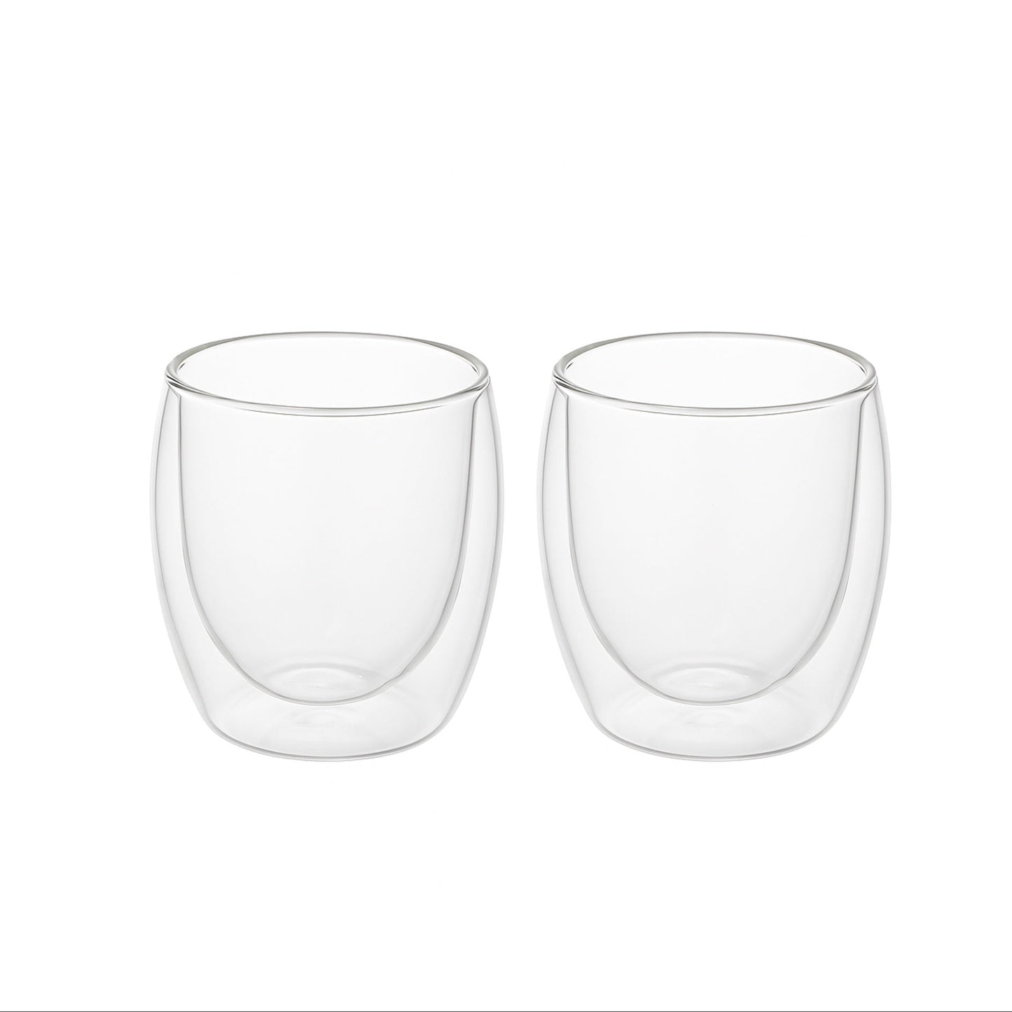 Double Wall Glass Set – 2 Piece – 250 ml – Clear Insulated Design – 23706