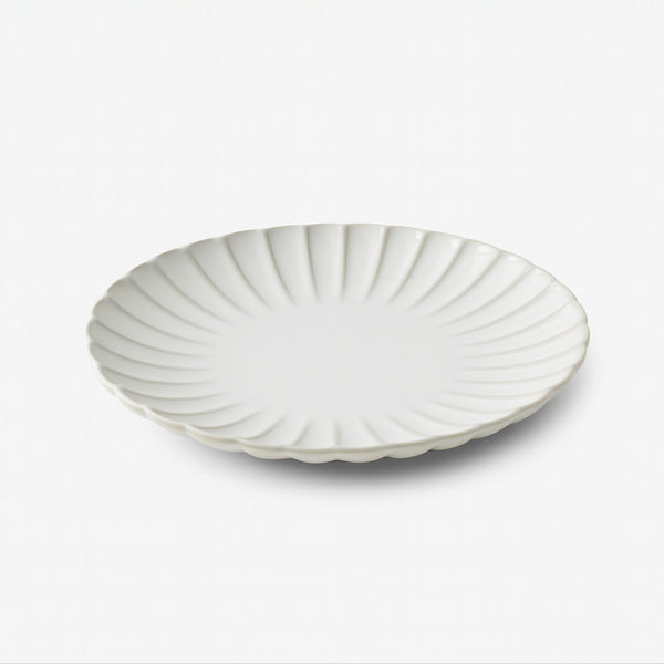 99586-04 – Ceramic Plate 10 Inches – Ivory White with Fluted Rim