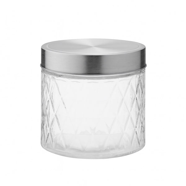 MARCH-013 Glass Storage Jar with Silver Lid – 800 ml
