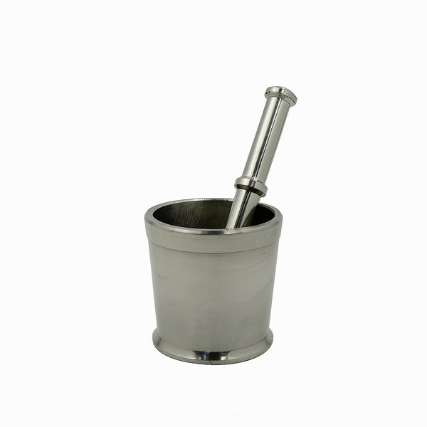 7905 – Mortar & Pestle – Stainless Steel No.4 Grinder Set