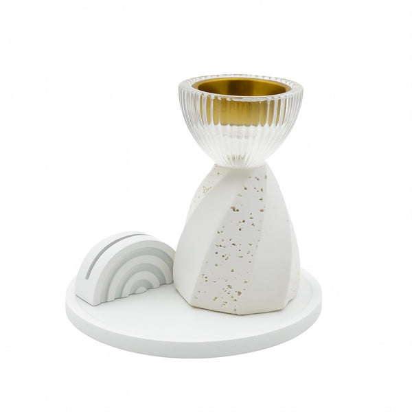 NF-36277-P – Incense Burner – Sculpted Terrazzo Design