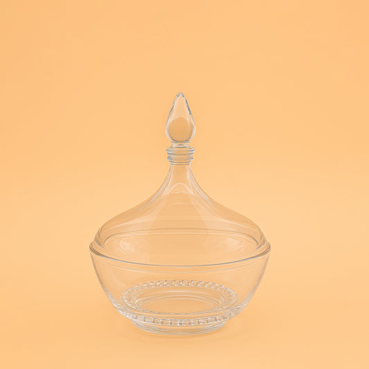 Acrylic Candy Bowl with Lid – Clear Finish – 15cm (D) x 14cm (H) – HS-T319