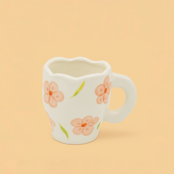 Ceramic Cup With Floral Design – 9cm (D) x 10cm (H) – 99320-03