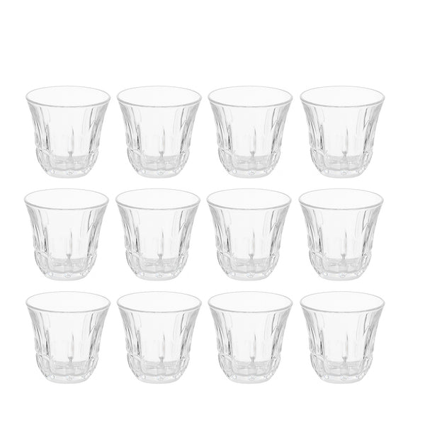 5340277 SOLI42 Cawa Cup – 12-Piece – Fluted Crystal-Style Coffee Cup Set