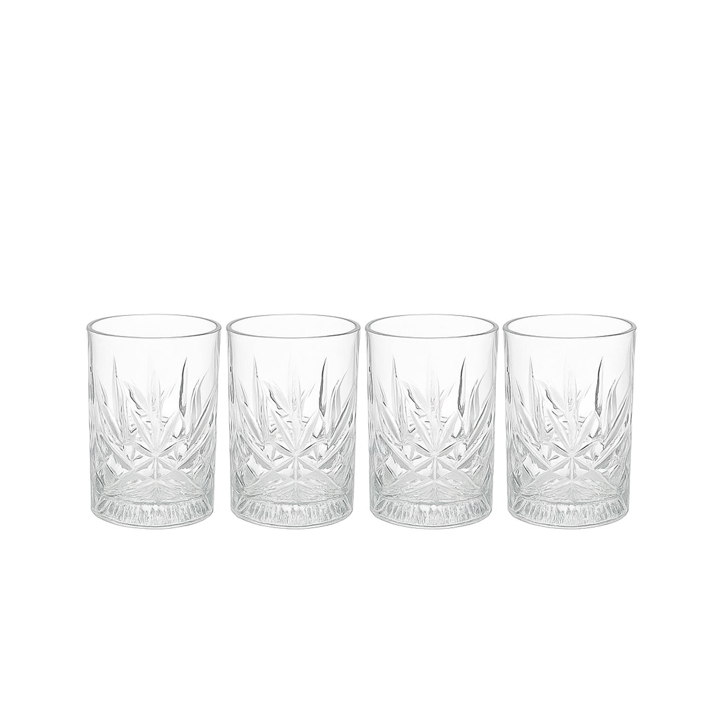 Whiskey Glass Set – 4 Piece – 210 ml – Elegant Starburst Pattern – 68474