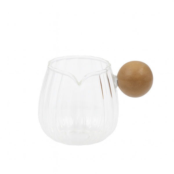 2761-8 Glass Cup with Wooden Handle – 6cm (D)
