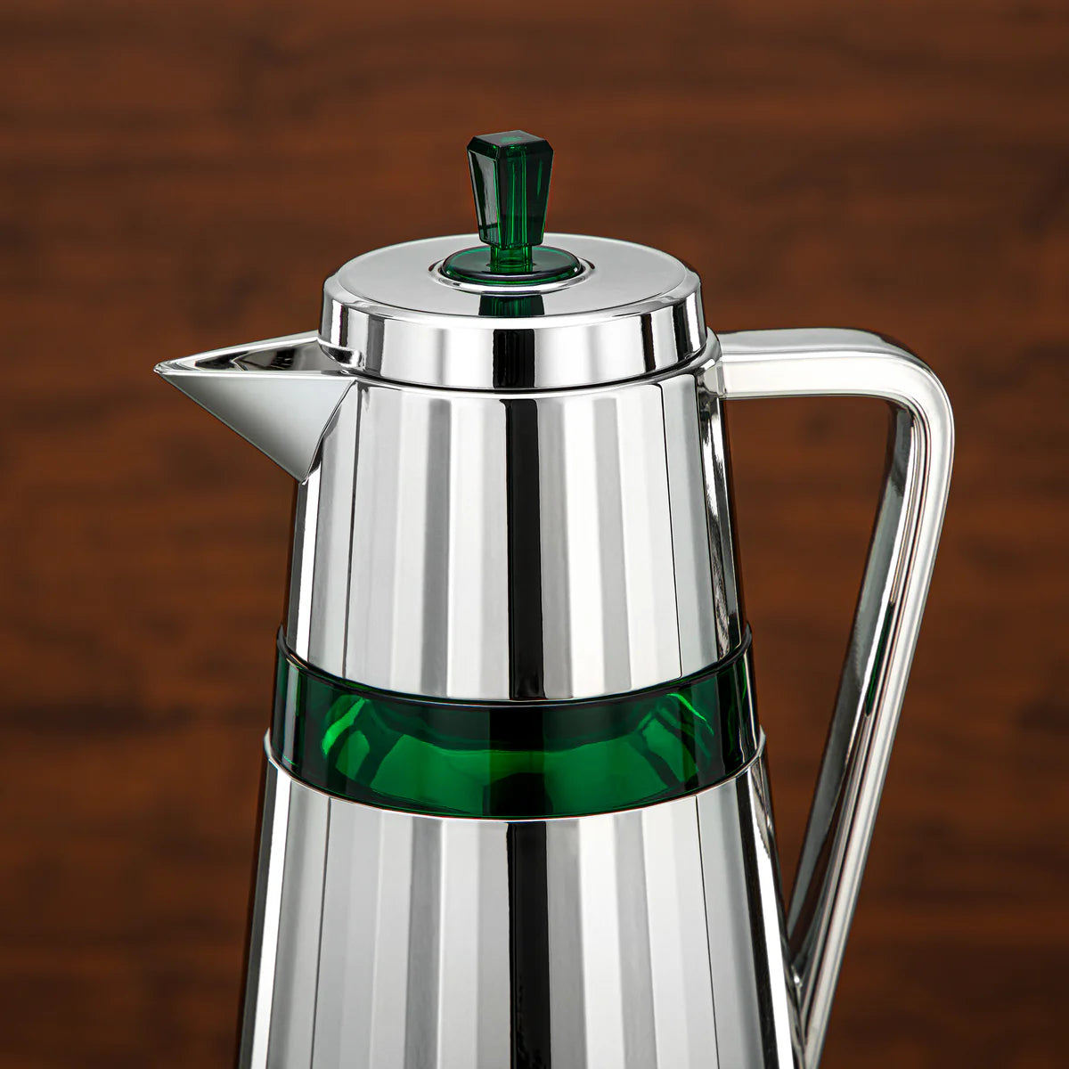 C77-SCG Vacuum Flask 2PC Set (1L + 0.7L) – Silver and Green Finish – Elegant Thermal Bottles for Hot and Cold Drinks