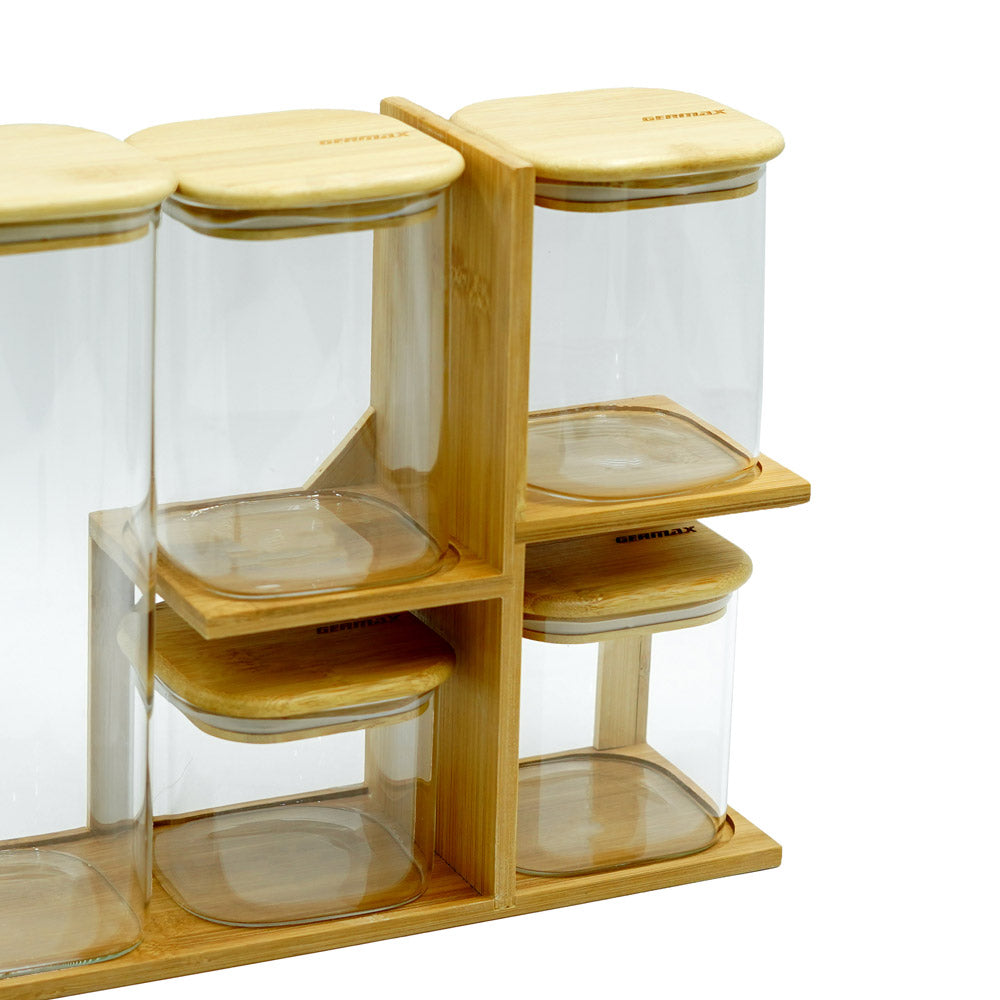 4038 Storage Jars With Bamboo Rack