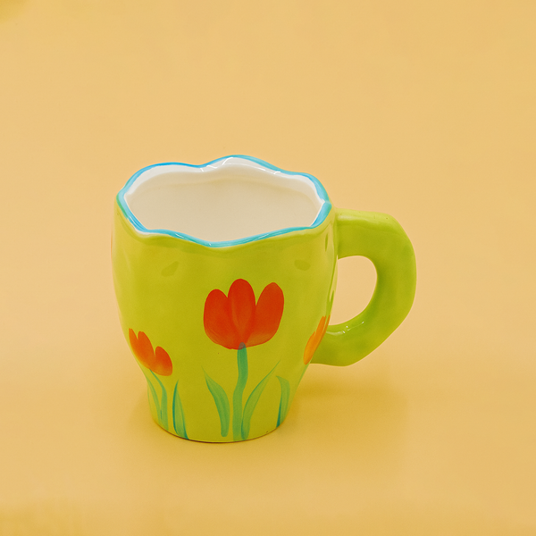 Ceramic Cup With Floral Design – 9cm (D) x 10cm (H) – 99320-04