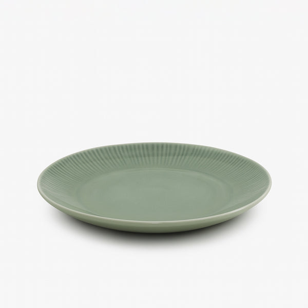 99579-13 – Ceramic Plate 8 Inches – Matte Green with Textured Rim