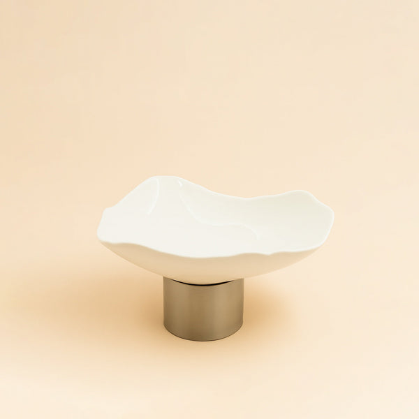 2755-6 – Ceramic Bowl with Steel Stand – 26 x 18 x 14 cm