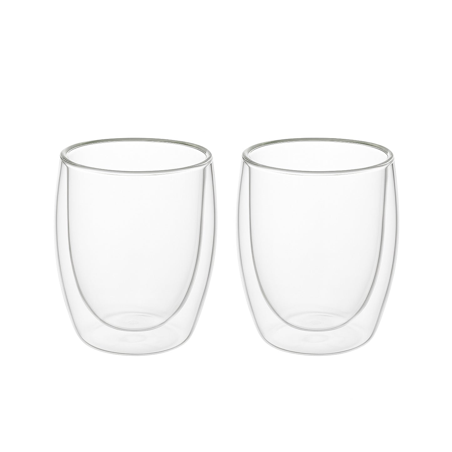 Double Wall Glass Cup Set – 2 Piece – 200 ml – Clear Insulated Design – 23712